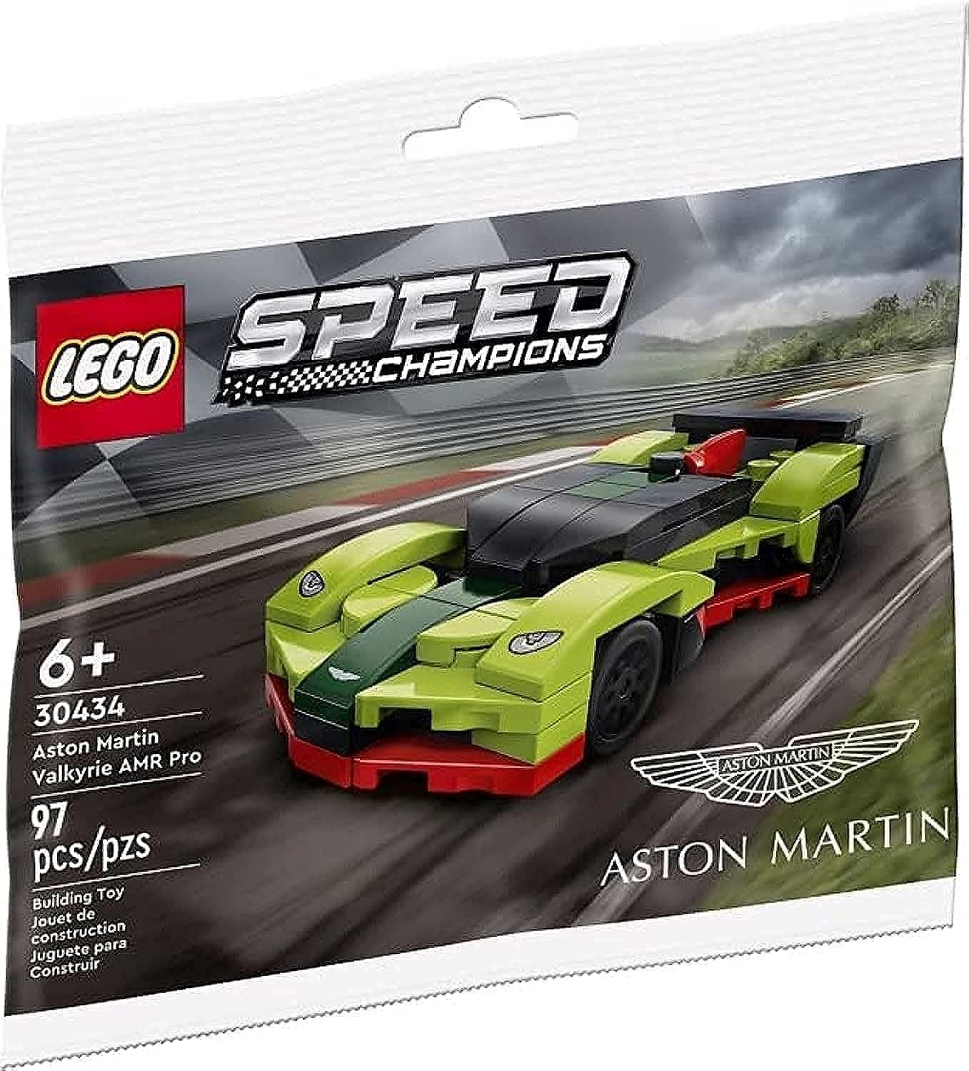 LEGO Speed Champions Aston Martin Valkyrie AMR Pro 30434 front view for display and imaginative racing.