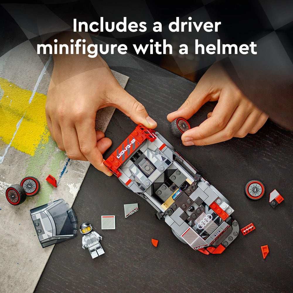 LEGO Speed Champions Audi S1 e-tron quattro minifigure behind the wheel