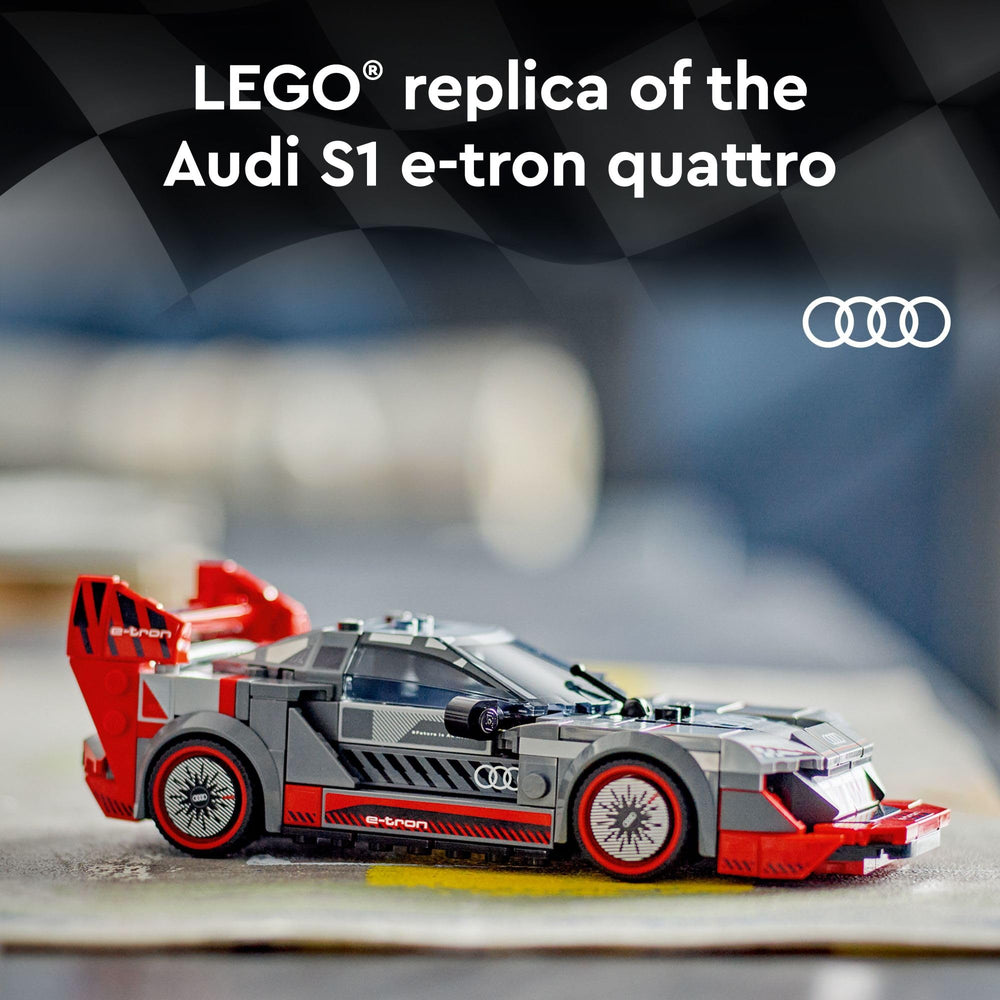 LEGO Speed Champions Audi S1 e-tron quattro rear diffuser for racing-inspired realism