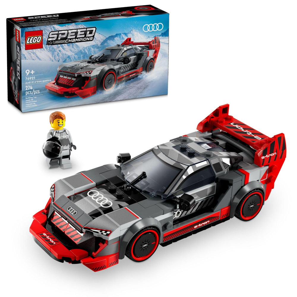 LEGO Speed Champions Audi S1 e-tron quattro rear wing detail for authentic display
