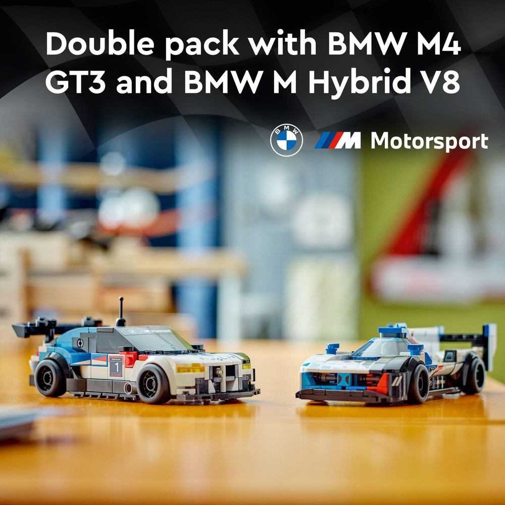 LEGO Speed Champions BMW M Hybrid V8 model ready for high-speed battles and collection.