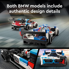 LEGO Speed Champions BMW M4 GT3 rear-wing close-up for dramatic display.