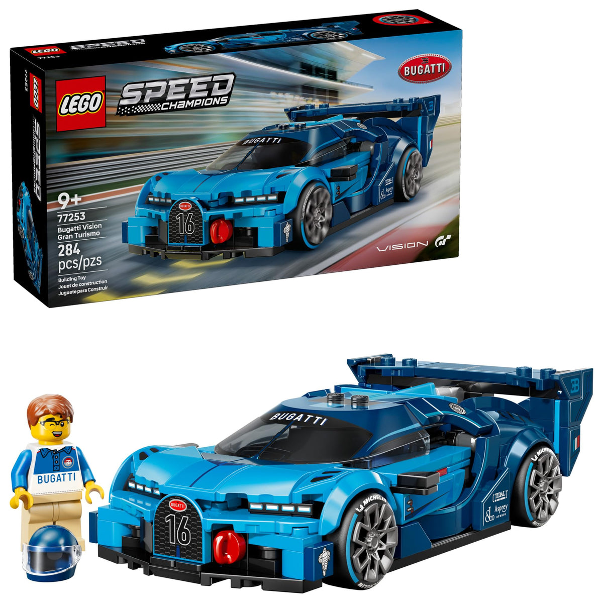 LEGO Speed Champions Bugatti Vision Gran Turismo front grille for authentic display and pretend play