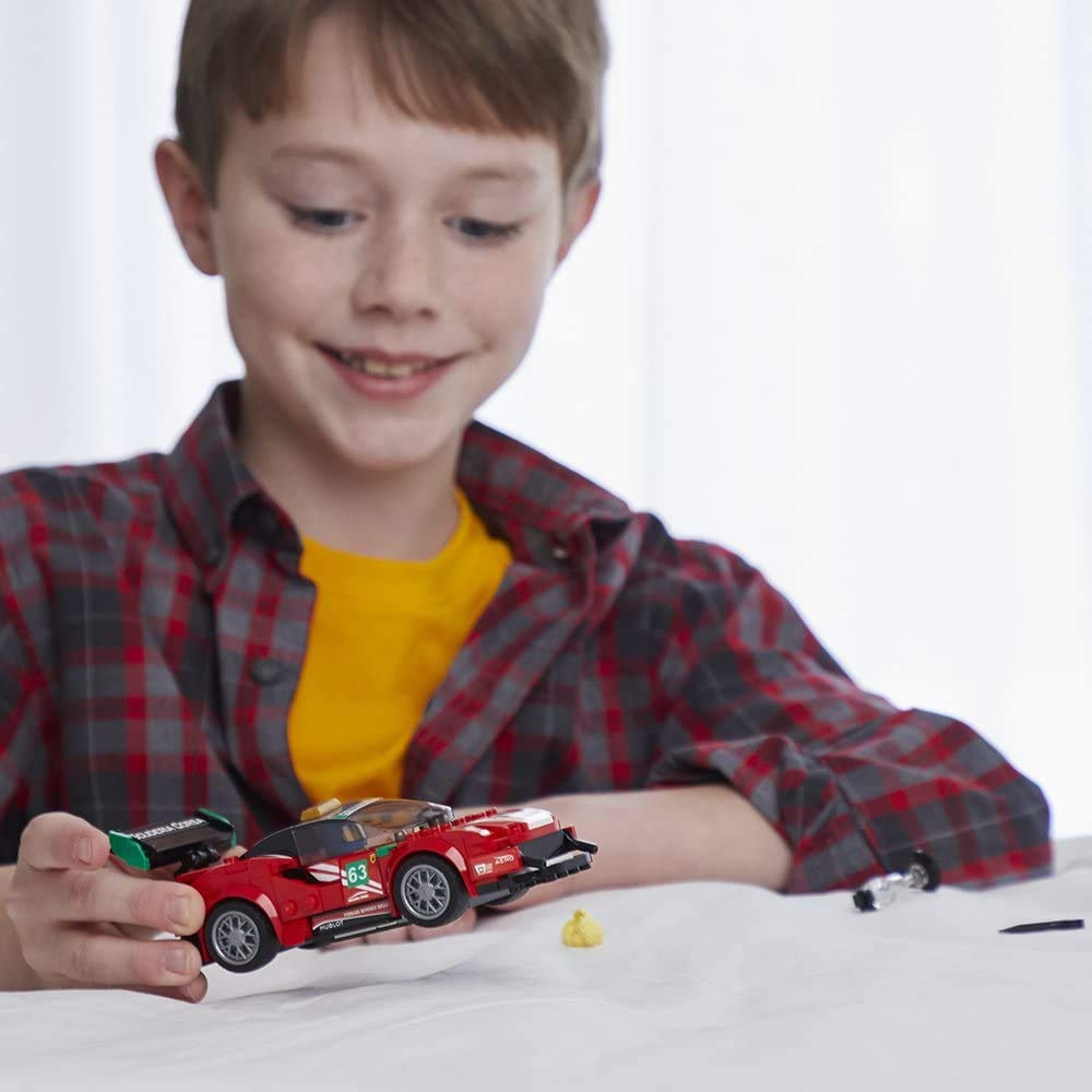 LEGO Speed Champions Ferrari 488 GT3 Scuderia Corsa minifigure with helmet for roleplay races
