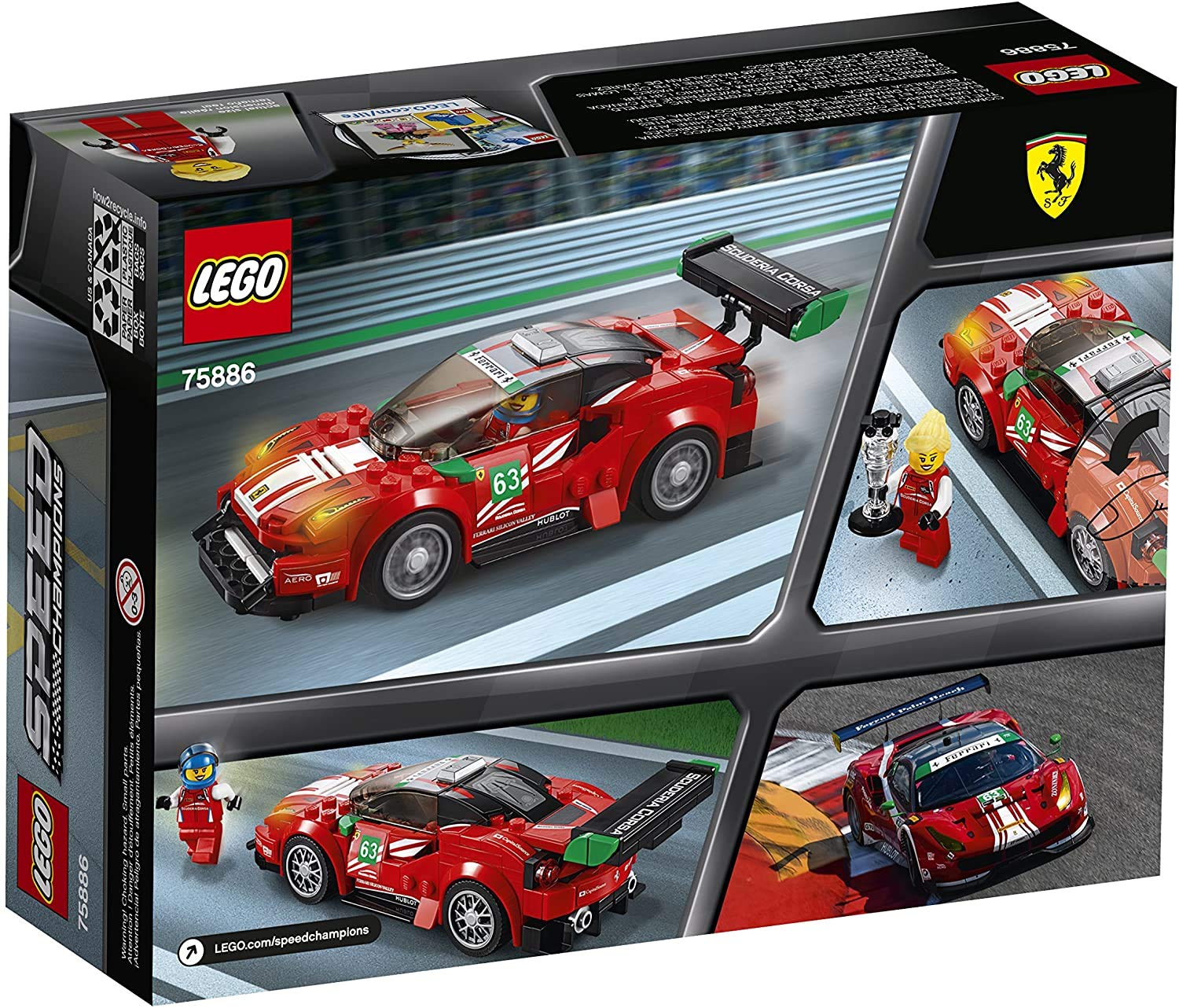 LEGO Speed Champions Ferrari 488 GT3 Scuderia Corsa trophy ideal for race victory display