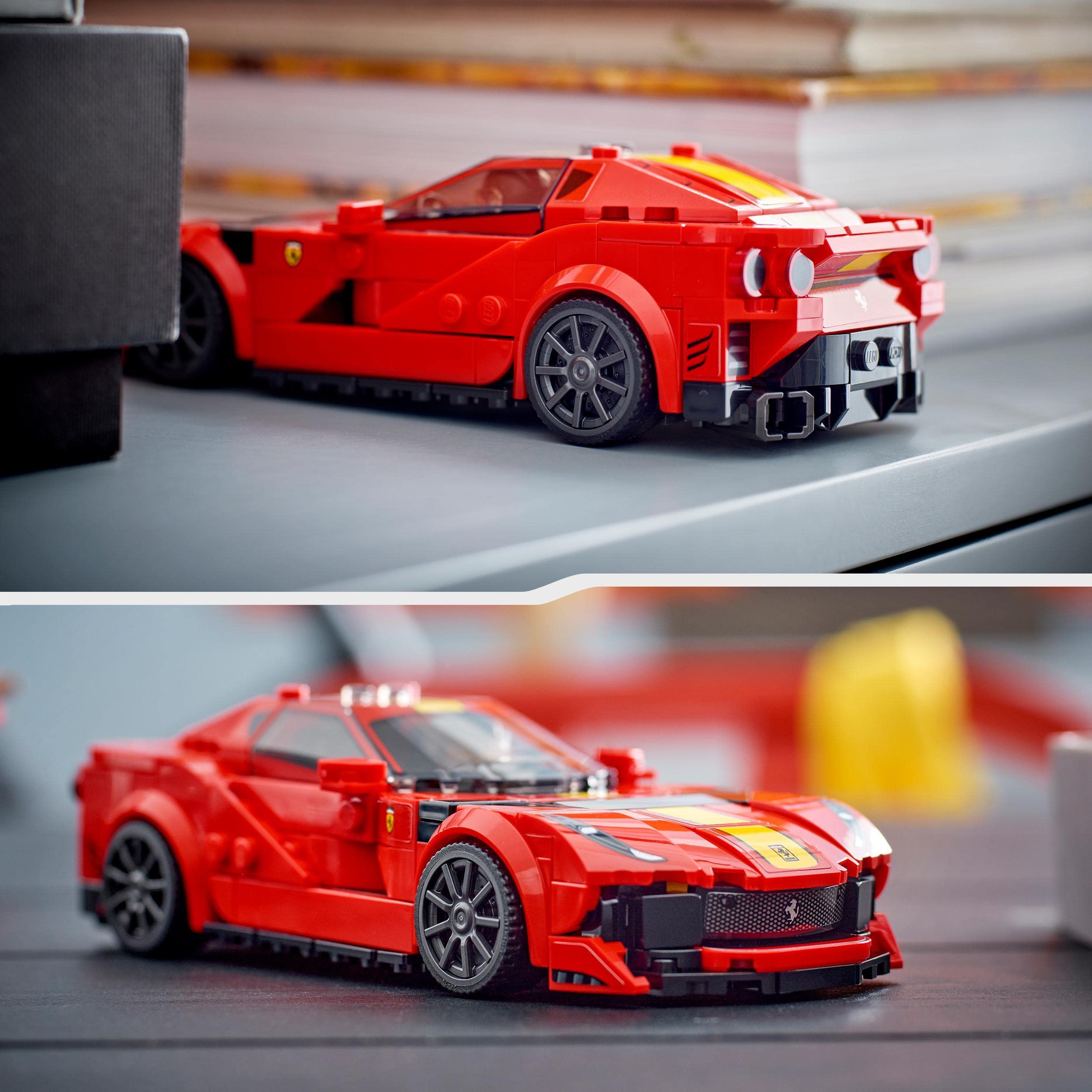 LEGO Speed Champions Ferrari 812 Competizione 76914 raised rear wing detail for dynamic pose