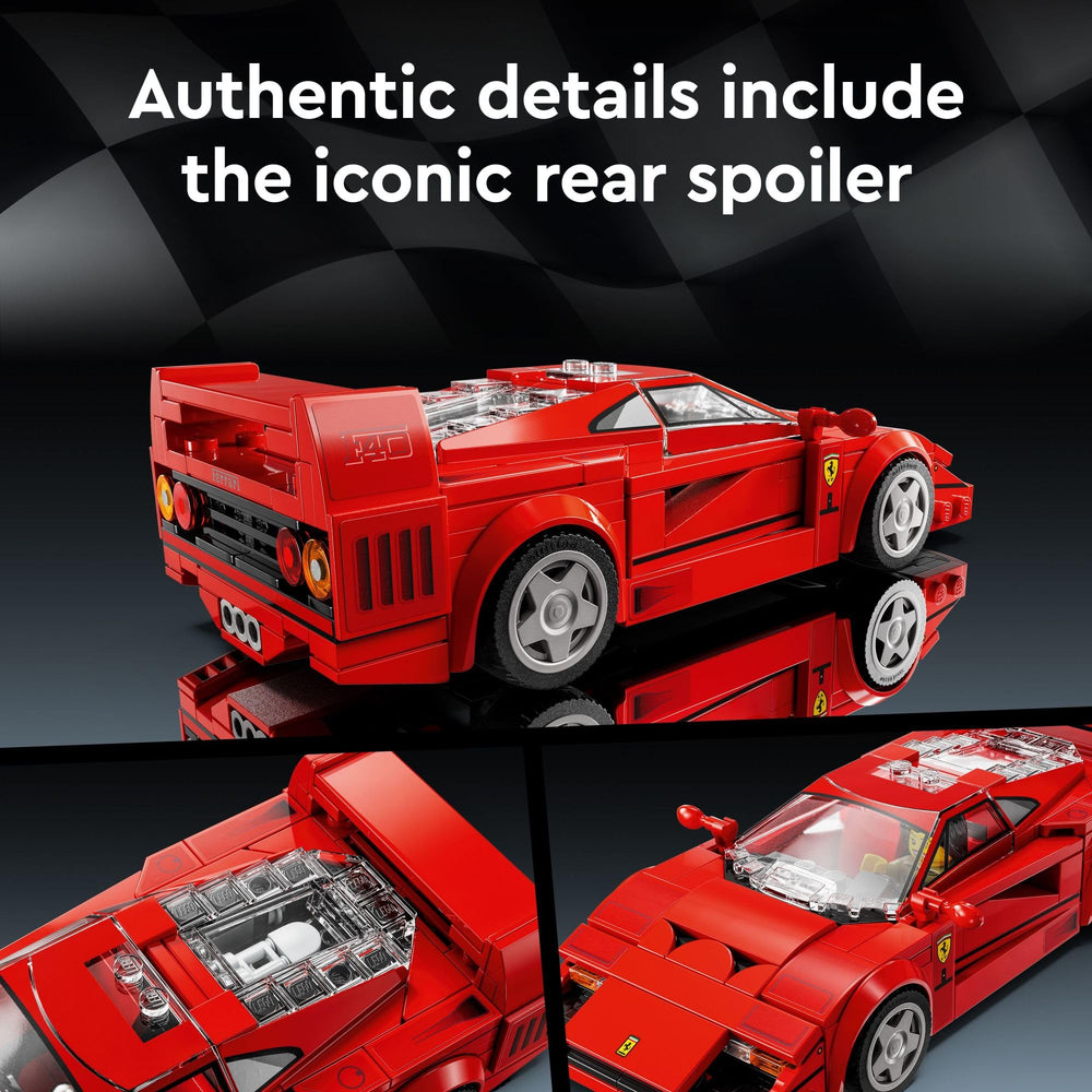 LEGO Speed Champions Ferrari F40 Supercar rims and air intake highlight design