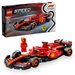 LEGO Speed Champions Ferrari SF-24 F1 race car model for display or play.
