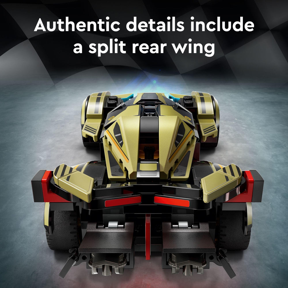 LEGO Speed Champions Lambo V12 Vision GT wheel hexagon rims for realistic model accuracy.