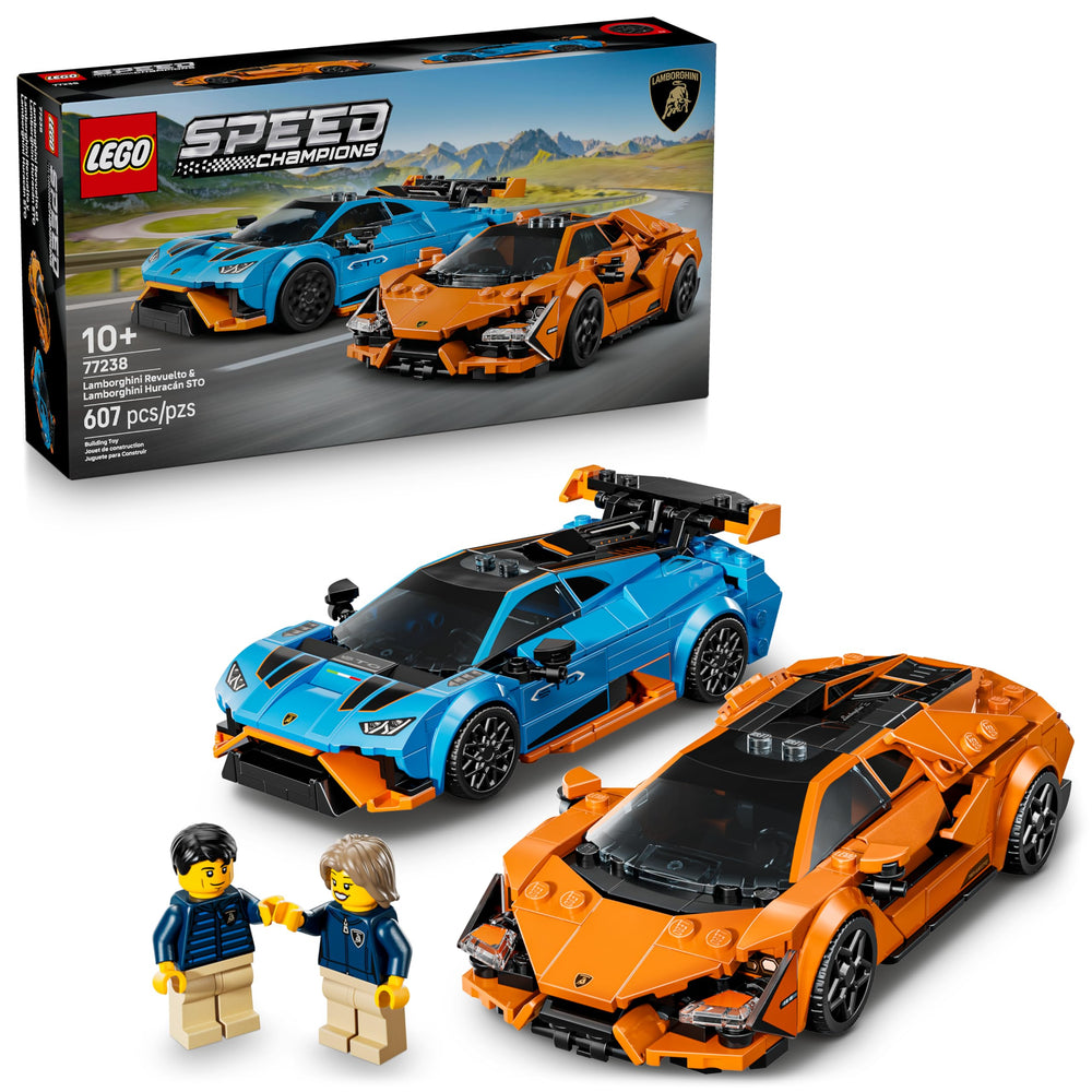 Lego Speed Champions Lamborghini Revuelto front view for authentic race-inspired play