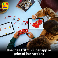 LEGO Speed Champions Lightning McQueen build process captures the stepwise construction journey