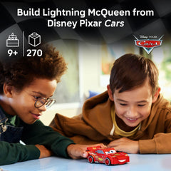 LEGO Speed Champions Lightning McQueen side view highlights authentic race car design for play and display