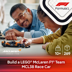 McLaren driver minifigure fits in the cockpit for racing play with LEGO Speed Champions.