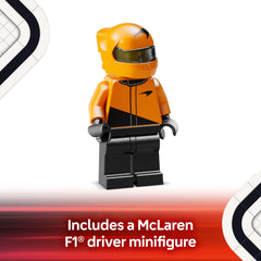 LEGO Speed Champions MCL38 wider Pirelli tires add realism to the model.