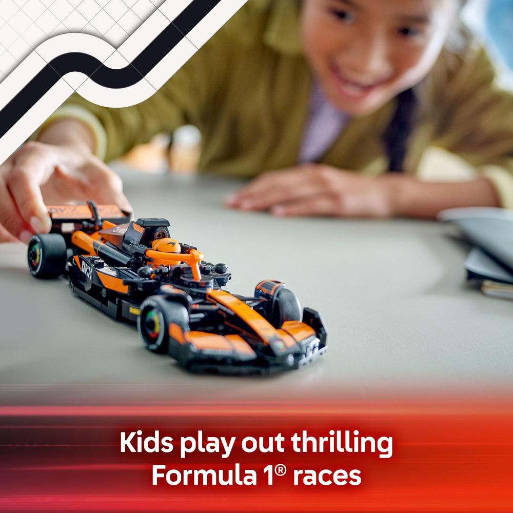 LEGO Speed Champions McLaren F1 Team MCL38 rear wing detail mirrors the real car.