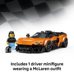 LEGO Speed Champions McLaren W1 driver minifigure in McLaren gear for pretend races