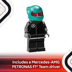 Minifigure inside LEGO Speed Champions Mercedes-AMG F1 W15 for action races