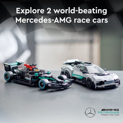 LEGO Speed Champions Mercedes-AMG Project One model for display and competition play