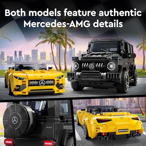 LEGO Speed Champions Mercedes-AMG SL63 convertible yellow for dynamic play