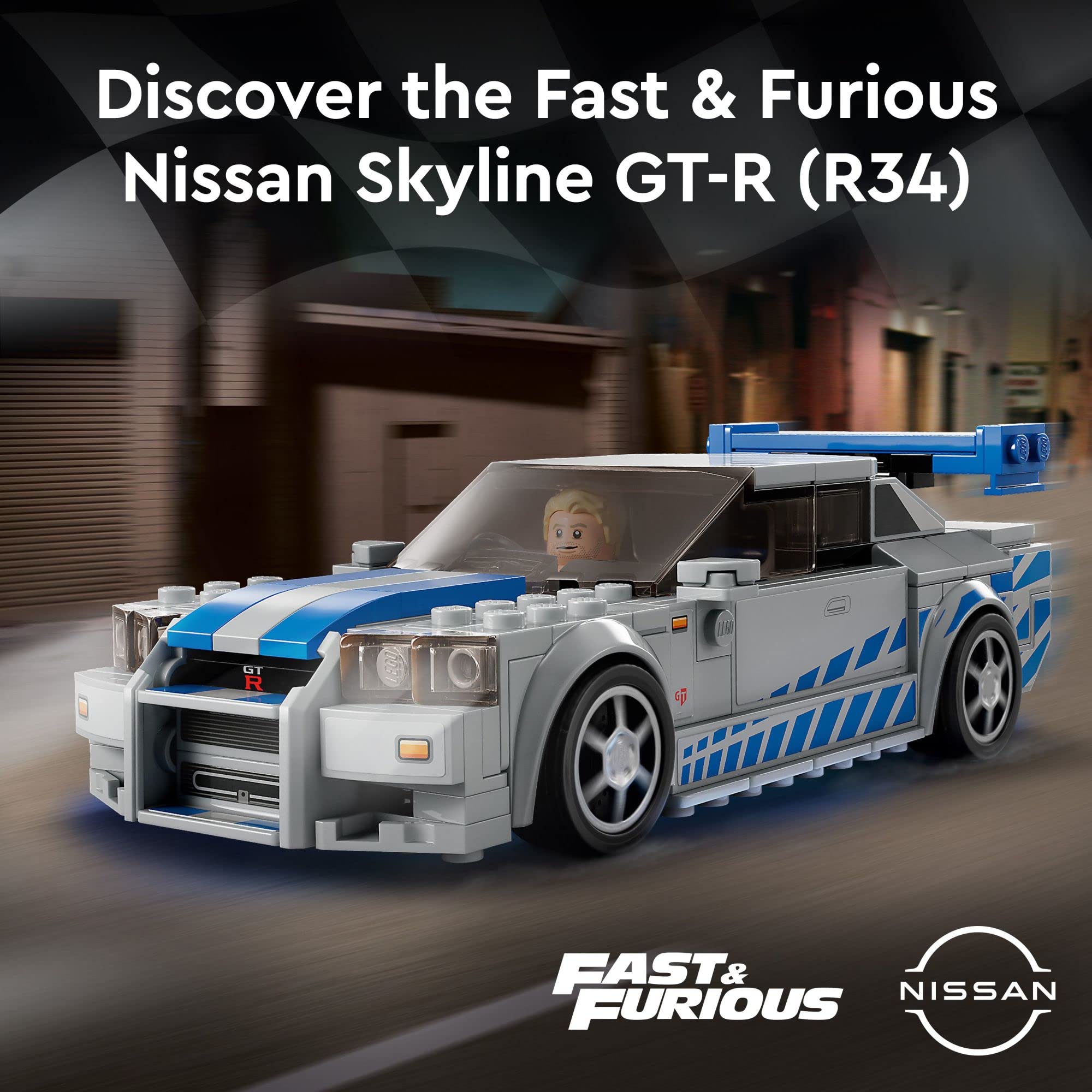 LEGO Speed Champions Nissan Skyline GT-R (R34) side stripes for authentic look