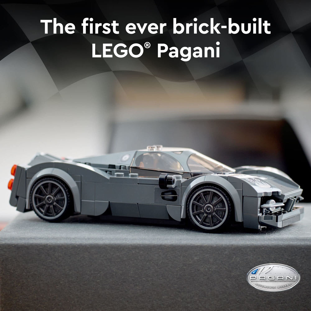 LEGO Speed Champions Pagani Utopia 76915 central exhaust detail enhances realism for action-packed builds.