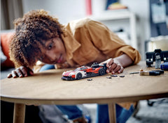 3D-model look of LEGO Porsche 963 76916 during interactive building