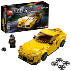 LEGO Speed Champions Toyota GR Supra 76901 front view for display and rebuildable fun.