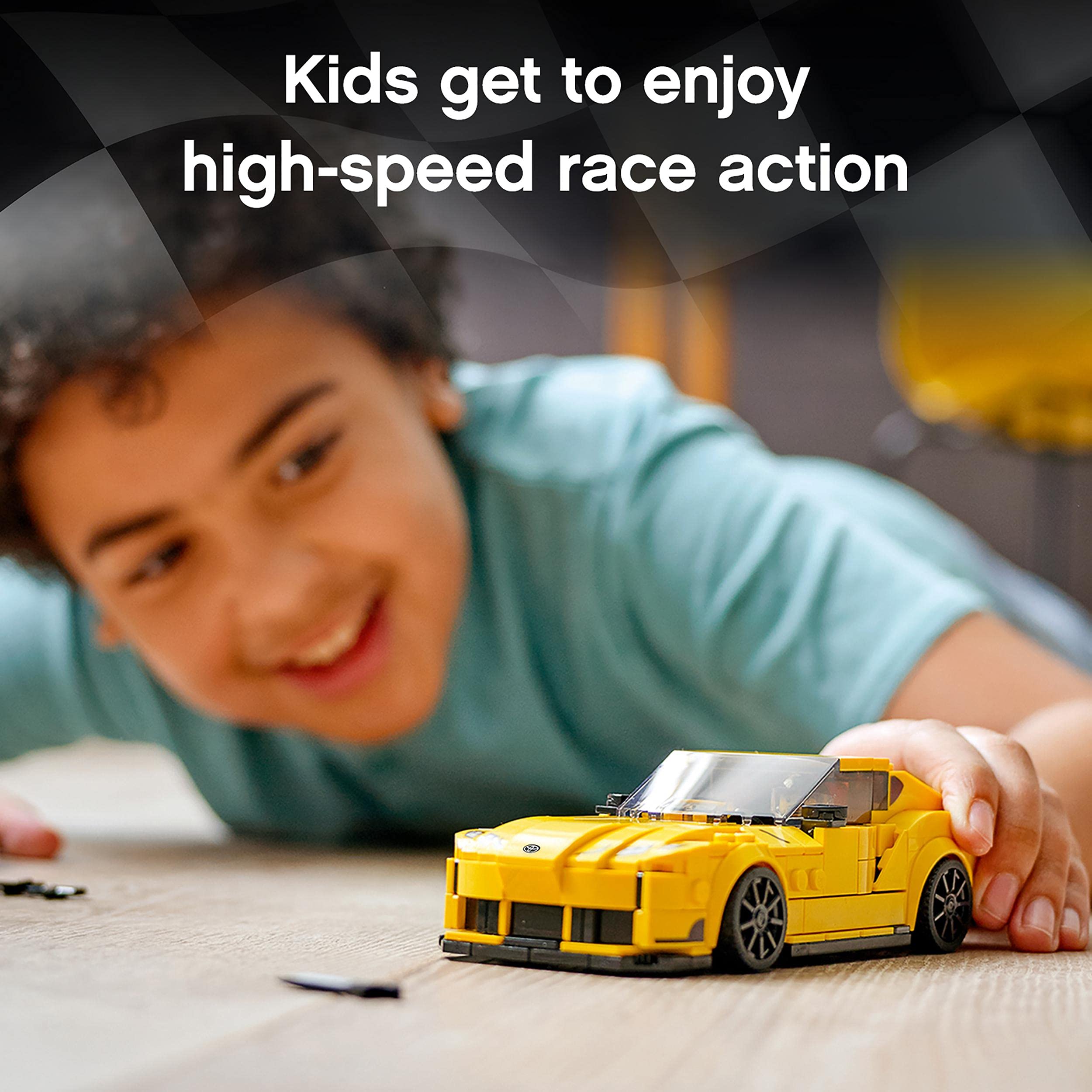 Wheel design mimics real performance styling for a lifelike appearance.