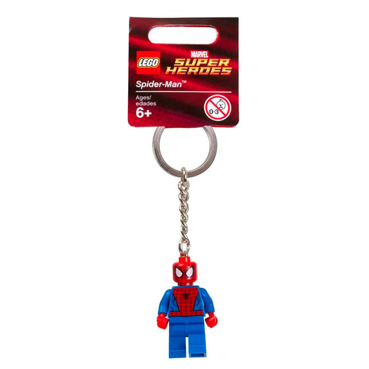 LEGO Spider-Man Key Chain figure detail, crisp minifigure styling for collectors.