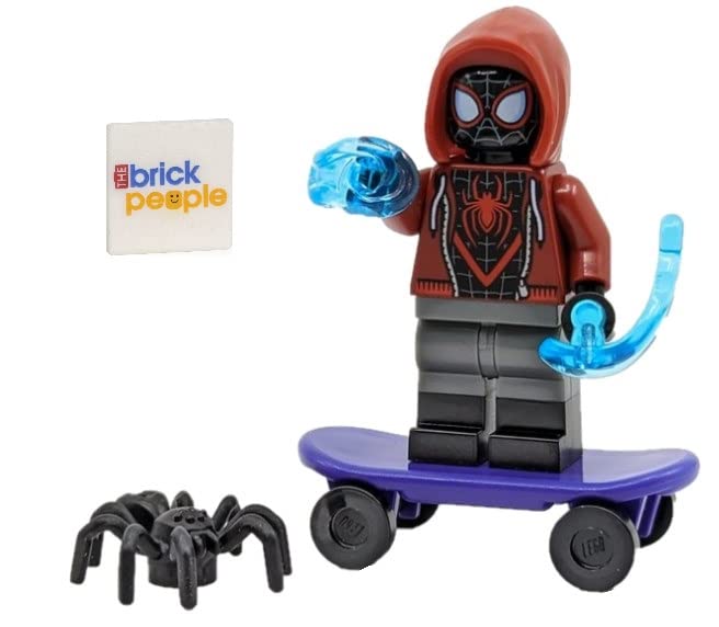 LEGO Spider-Man Miles Morales minifig with skateboard for action-packed play