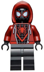 LEGO Miles Morales with blue web blasts enhances imaginative web-slinging scenes