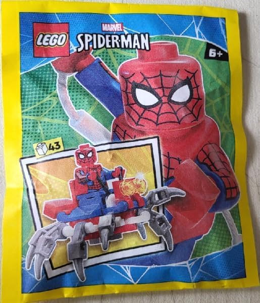 Close-up of LEGO Spider-Man minifigure detailing for collectors