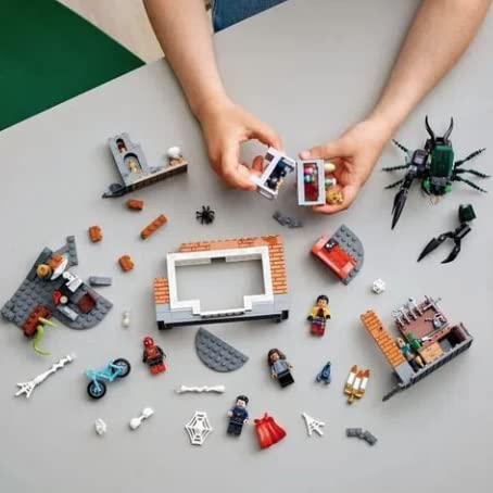 LEGO Spider-Man Sanctum Workshop 76185 minifigs include Spider-Man, MJ, Wong, and Doctor Strange, great for dynamic role-play