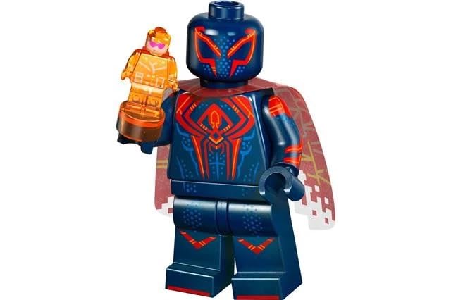 LEGO Spider-Man 2099 minifigure for display and compatible play with LEGO sets.