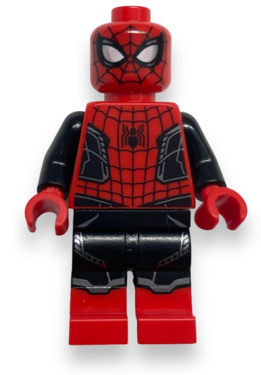 LEGO Spider-Man minifigure in red and black suit with silver trim for imaginative play