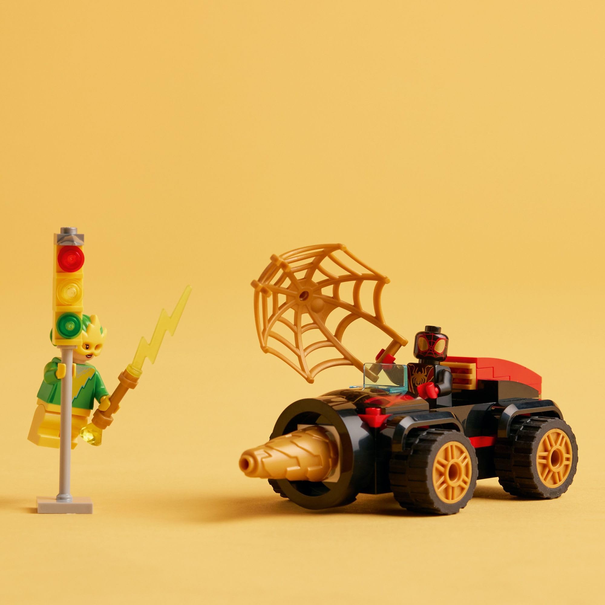 LEGO Spidey car from Spidey and His Amazing Friends for quick setup and play.
