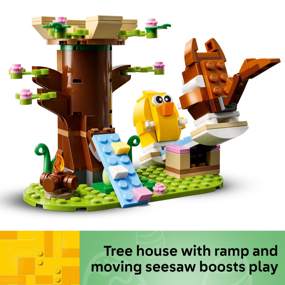 LEGO Spring Animal Playground campfire scene invites cozy, cooperative play.