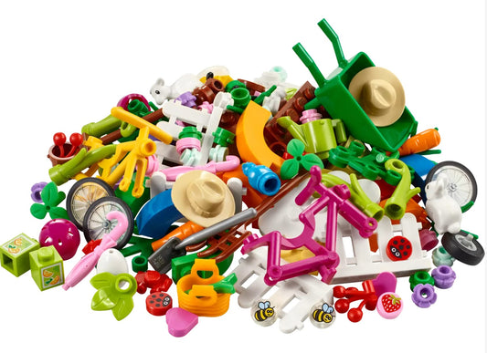 LEGO 40606 Spring VIP Add-on Pack with colorful carrots, flowers, and animals for imaginative building