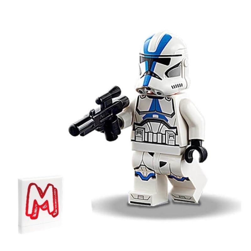 LEGO Star Wars 75280 four-pack figures with exclusive Minifigureland tile for display.