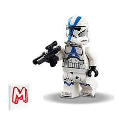 LEGO Star Wars 75280 four-pack figures with exclusive Minifigureland tile for display.