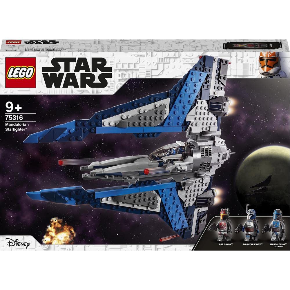 LEGO Star Wars Mandalorian Starfighter cockpit opened for interactive piloting