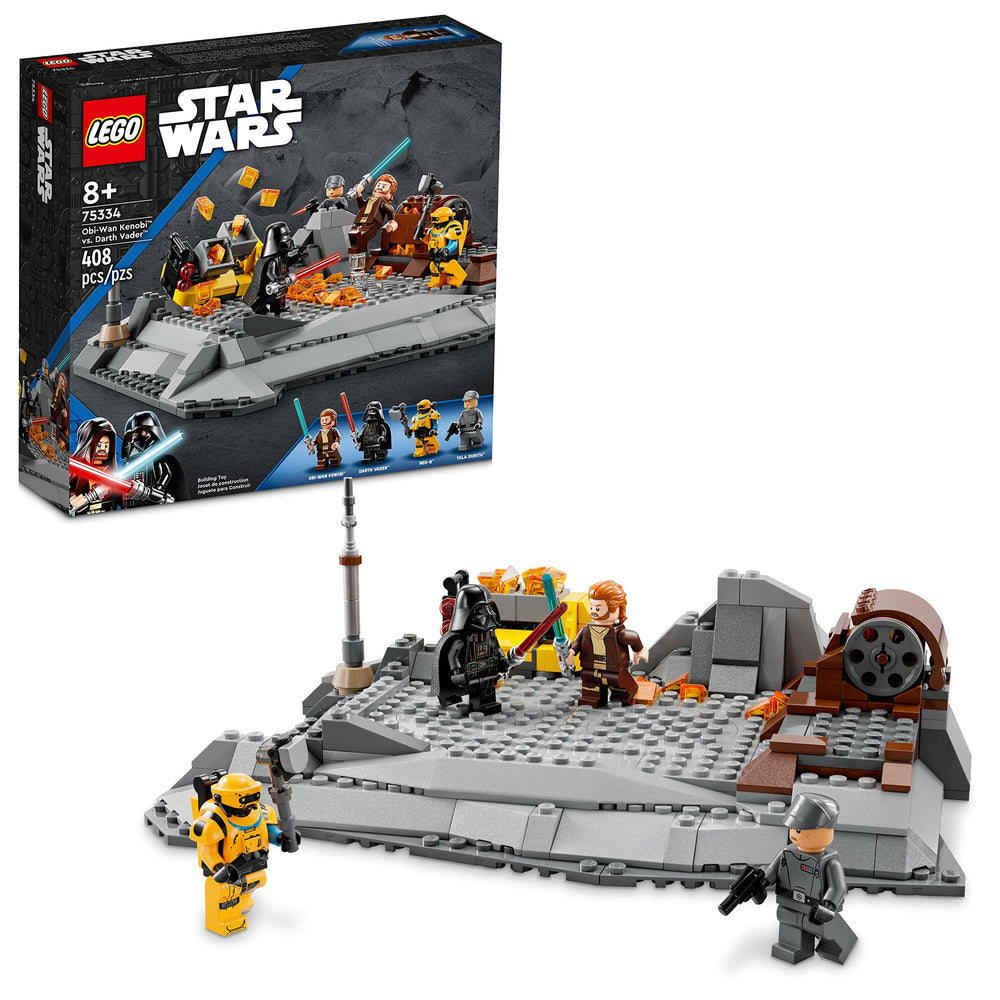 LEGO Star Wars 75334 Obi-Wan vs Vader battle setup encourages imaginative duels.