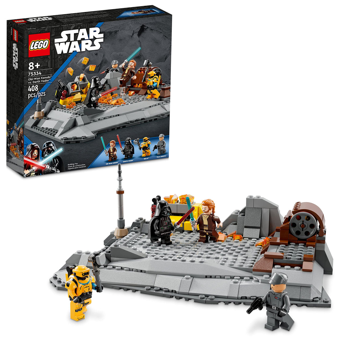 LEGO Star Wars 75334 Obi-Wan vs Vader battle setup encourages imaginative duels.
