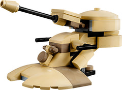 LEGO Star Wars AAT mini build highlighting rotating cannon for action-packed play.