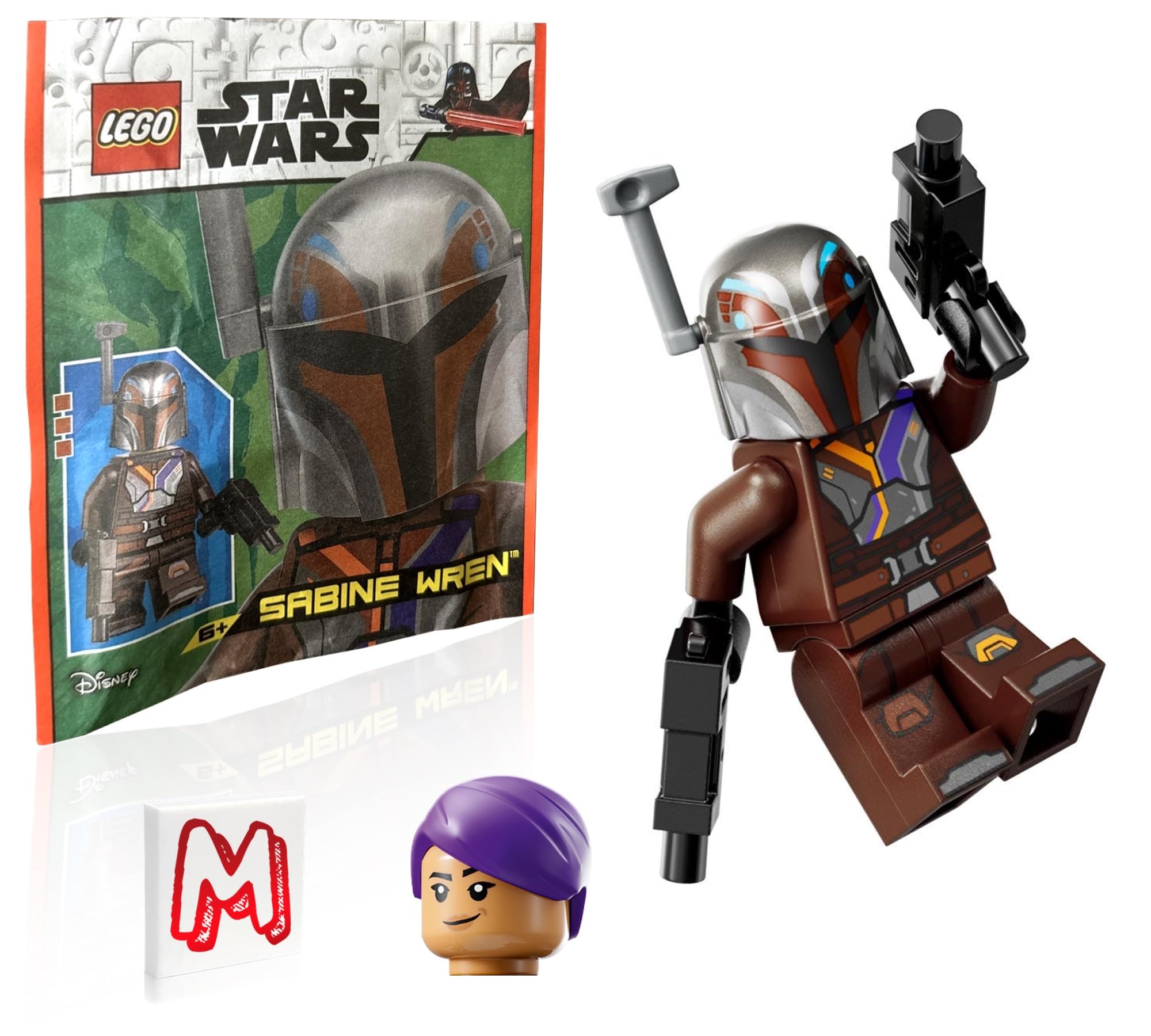 LEGO Star Wars Sabine Wren minifigure with blasters close-up for imaginative play
