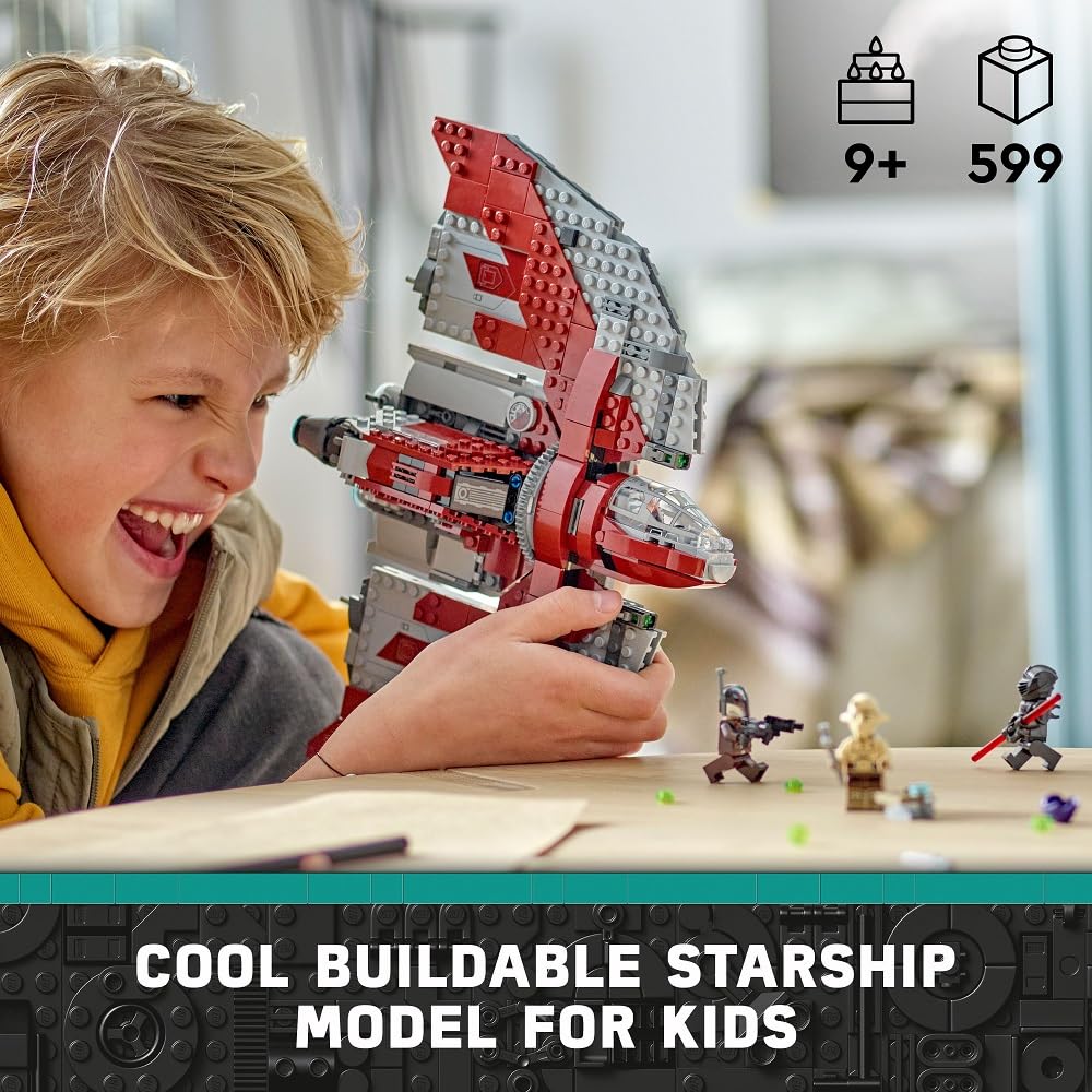 LEGO Star Wars Ahsoka Tano's T-6 shuttle cockpit open for minifigure roleplay
