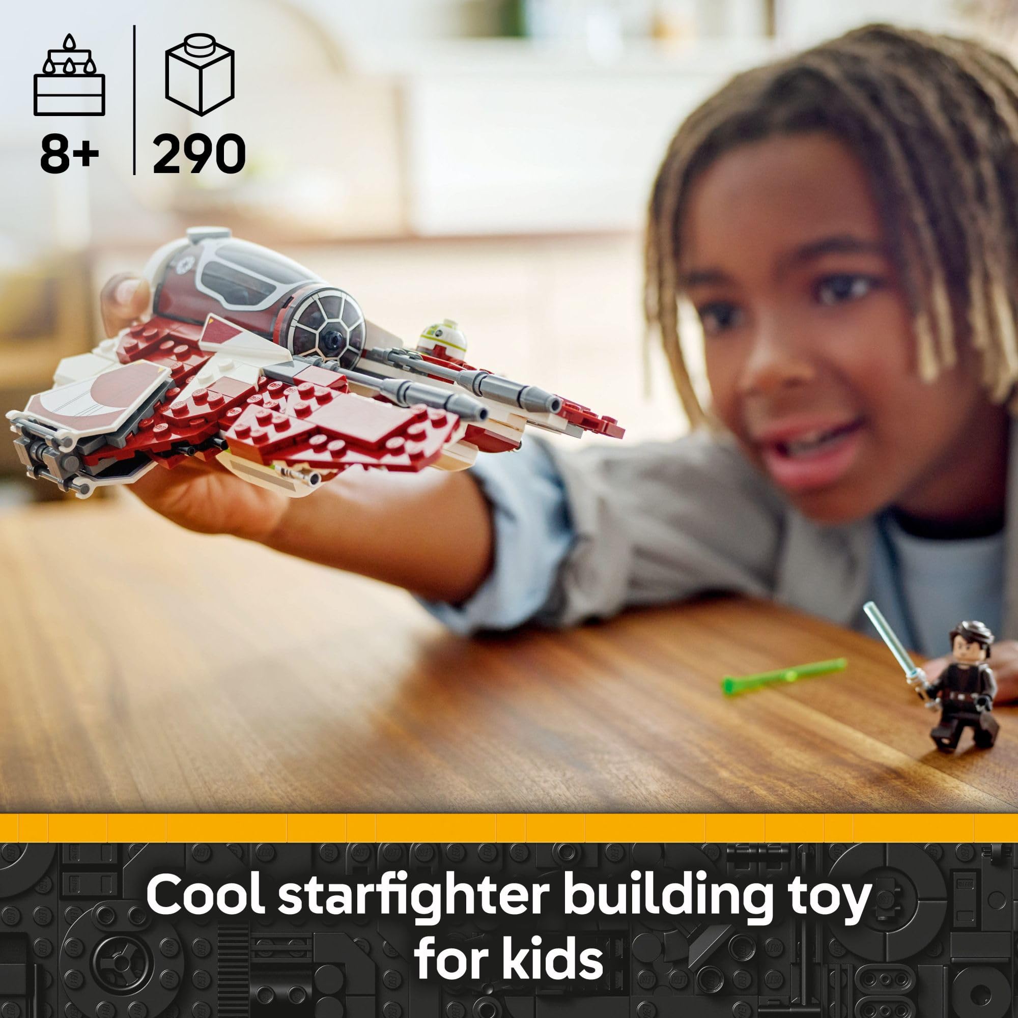 LEGO Star Wars Ahsoka’s Jedi Interceptor wings adjust for action modes