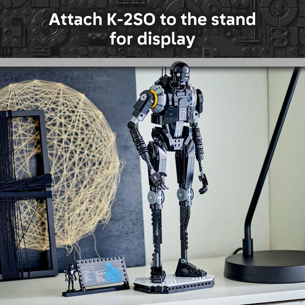 LEGO Star Wars Andor K-2SO glowing eyes add authentic sci-fi vibe.
