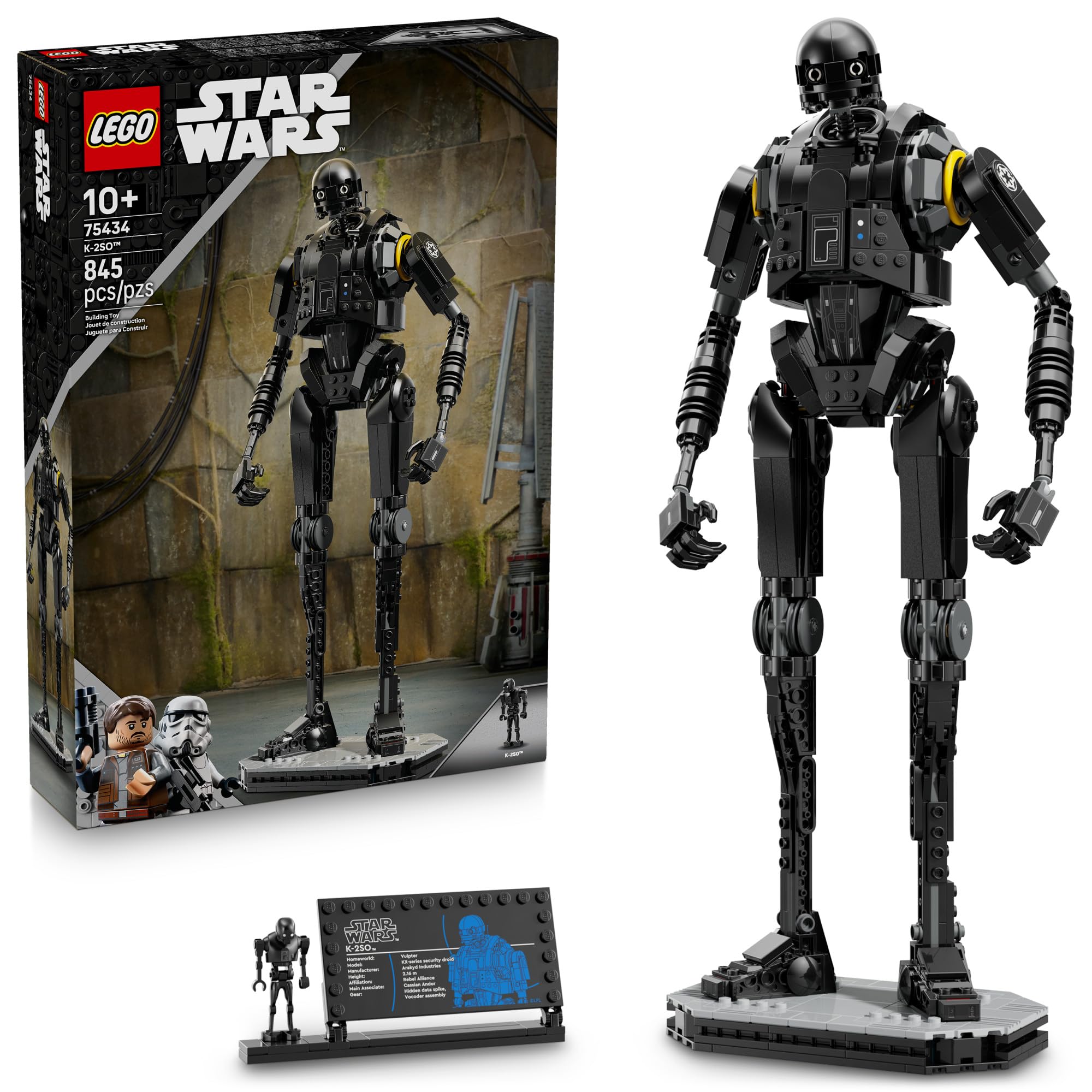 LEGO Star Wars Andor K-2SO security droid assembly showcases detailed build for collectors.