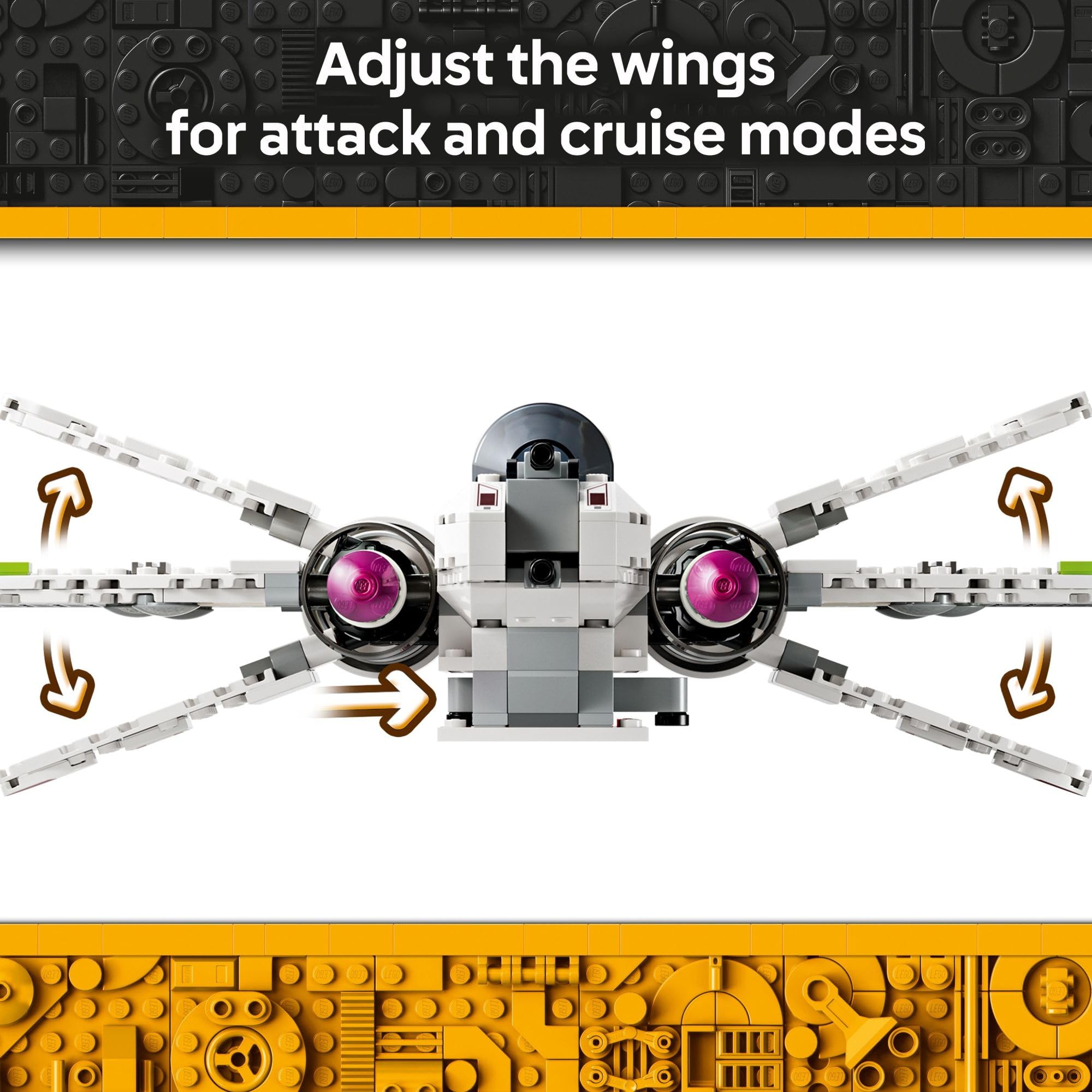 LEGO Star Wars ARC-170 Starfighter adjustable wings enable attack and cruise poses